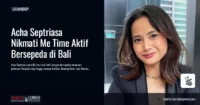 Me Time ala Acha Septriasa di Bali, Bersepeda Menyusuri Alam hingga Sarapan Berlatar Gunung Batur